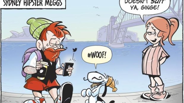 Cartoonist Jason Chatfield reinterprets Ginger Meggs as a Sydney hipster. 