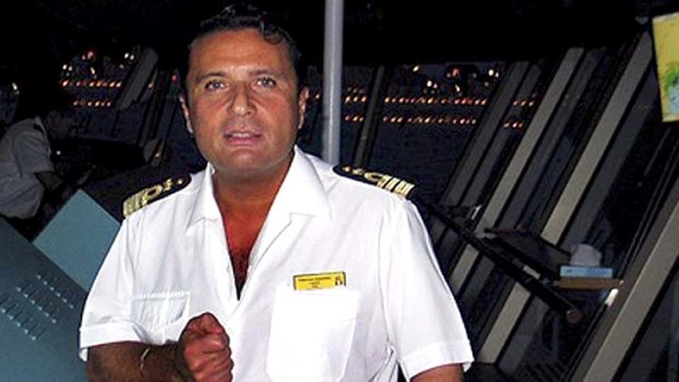 Not wearing his glasses ... Captain Francesco Schettino.