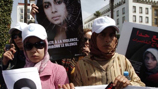 Protest &#8230; activists in Rabat call for changes to Morocco's rape laws following the suicide of Amina Filali.