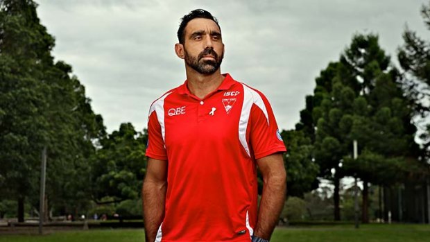 Speaking out: Adam Goodes, who is a White Ribbon ambassador, opposes changes to the Racial Discrimination Act.