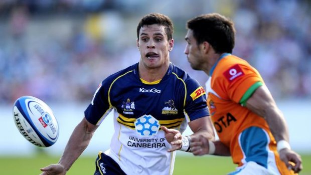 Brumbies flyhalf Matt Toomua in action against the Free State Cheetahs. The Brumbies are hopeful Toomua can overcome injury in time to take on the Chiefs this Friday.