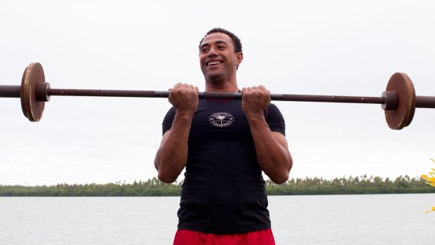 Tongan Winter Olympian Bruno Banani, 27, training to compete in the luge. 