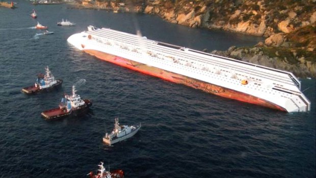 Keeled over ... the Costa Concordia.