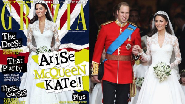 Digital diet ... Grazia admits to "inadvertently" slimming Kate Middleton's waist.