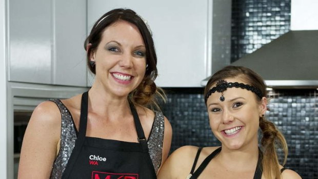Finalists ... My Kitchen Rules team Chloe James and Kelly Ramsay (pictured, from left), from Western Australia, will cook off in the final against South Australian mums Bree May and Jessica Liebich.