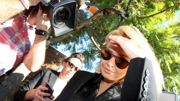"Your driving record is very poor": Lara Bingle arrives at Waverley Local Court for sentence.