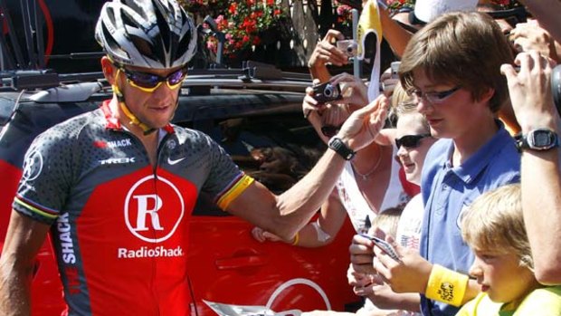 Lance Armstrong is still a hit with the fans despite his bid for an eighth Tour de France win falling over on stage eight.