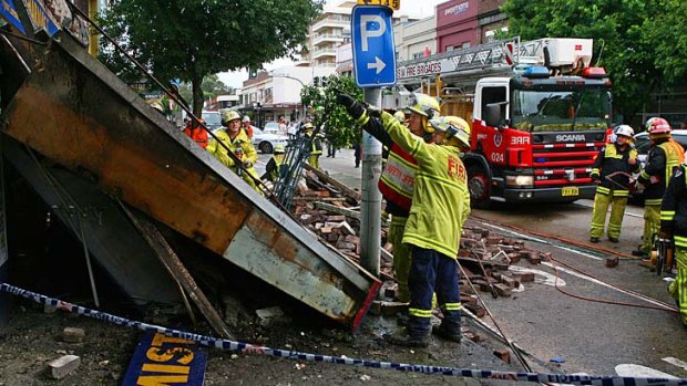 ''An accident waiting to happen'' &#8230; the collapsed awning in Balgowlah.