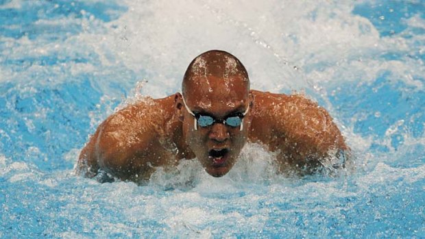 Wet and wild: Geoff Huegill is in the 100 metres butterfly final.