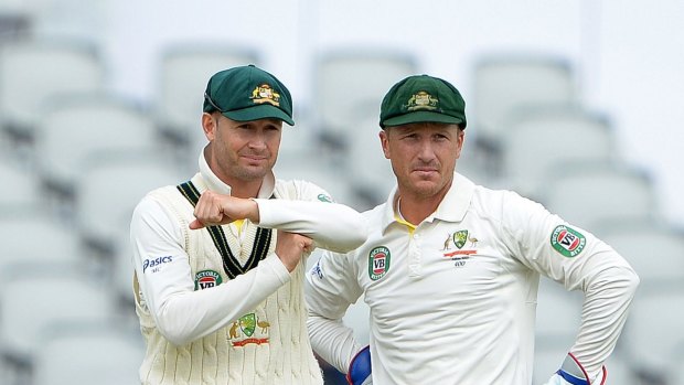 Michael Clarke and Brad Haddin call for an umpire's review during last year's Ashes series