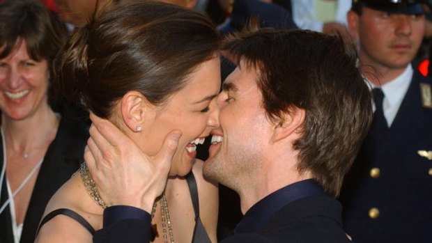 Happier days ... Tom Cruise and Katie Holmes, pictured in April 2005.