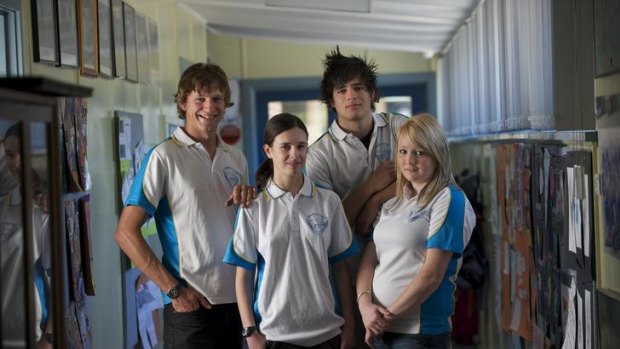 Cann River College's VCE class of 2011 (left to right): Marcus Austen, Tegolin Spink, James Perdicaro and Tayla Henderson.