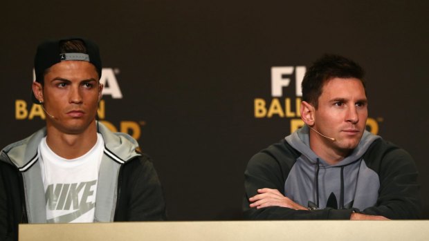 Superstars and rivals: Cristiano Ronaldo and Lionel Messi.