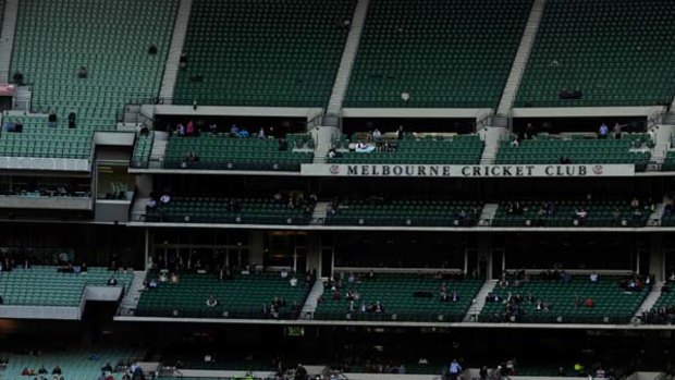 Missing in action ... hordes of absent members limited the first-day crowd of the Boxing Day Test at the Melbourne Cricket Ground.