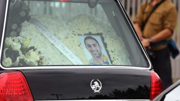 About 3000 mourners attended the funeral of former Cronulla and Parramatta player Jon Mannah.