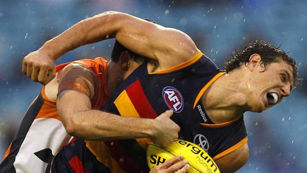 Caught out: Adelaide's Kurt Tippett faces deregistration of at least a month next season.