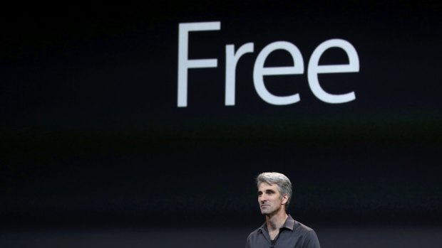 Business model: Apple's Craig Federighi announces the new operating system OS X Mavericks will be a free upgrade.