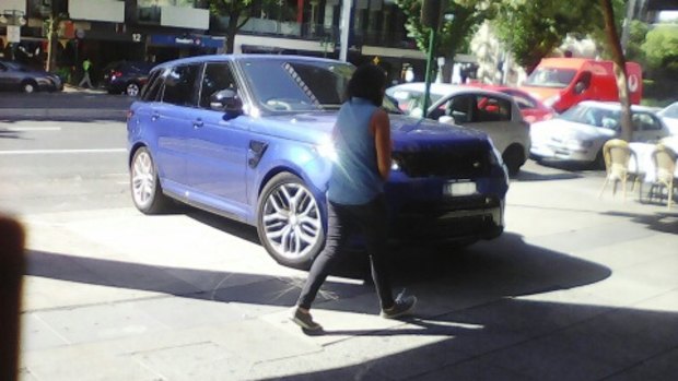  Ronnie Di Stasio's car parked outside his St Kilda restaurant. 