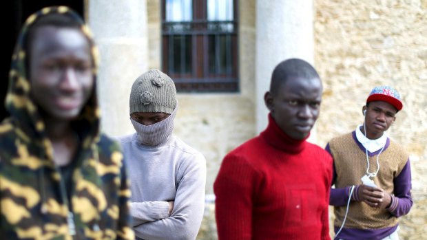 Teenage migrants at the immigration centre in Caltagirone.