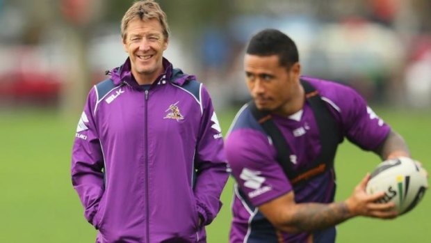 Craig Bellamy at a Melbourne Storm training session on Tuesday.