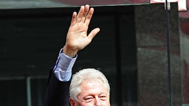 Ready for his close-up...Bill Clinton has been touring Asia.