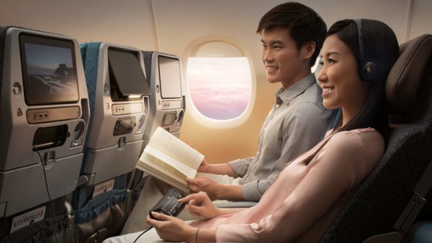 Economy class features a new in-flight entertainment system