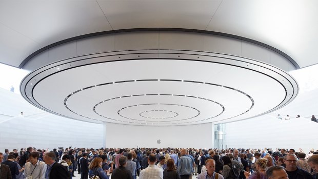 The hands-on area of the Steve Jobs Theater. 