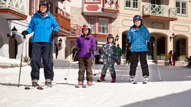 Skiing at Sun Peaks Resort, Canada.