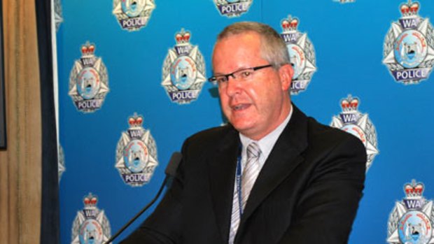 WA police Assistant Commissioner Chris Dawson addressing the media earlier today.