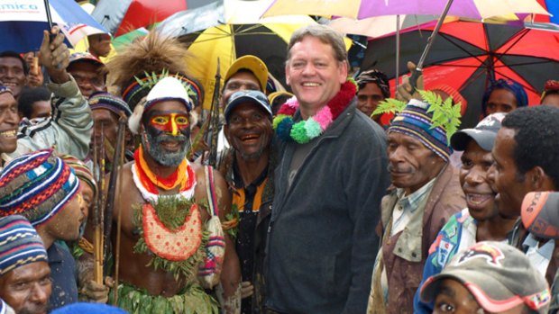 Kirk Roberts at the signing of a forestry agreement at Mt Hagen.