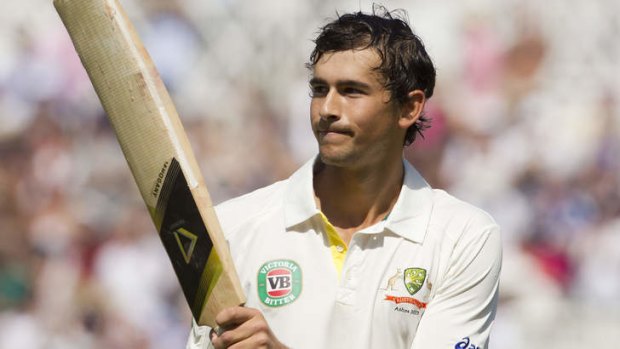 Record innings: Ashton Agar walks off after missing out on a century.