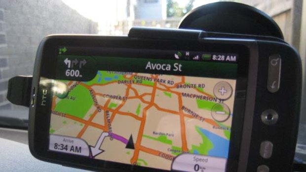 Telstra's Whereis Navigator on the Android-powered HTC Desire.