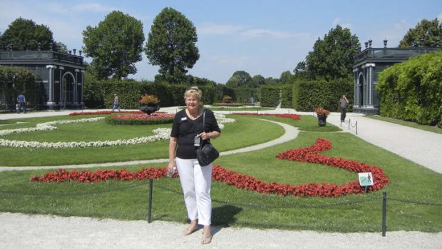 "I'll be back": Jenene Thurect in the gardens of Schonbrunn Palace, Vienna.