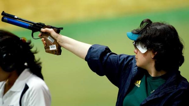 Dina Aspandiyarova of Australia narrowly missed a gold medal in the air pistol pairs.
