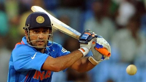Indian cricket captain MS Dhoni scored 108 from 64 balls.