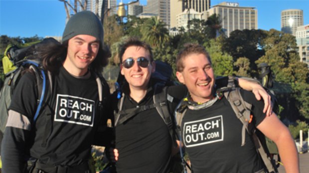 Brisbane northside residents Jack Clarke, Peter Johnston and Matt Gardner, 22, have started a 23-day walk from Sydney to Brisbane to promote mental health.