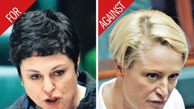 Parliament split on abortion debate: Victorian Public Transport Minister Lynne Kosky, left, and Labor MP Kristie Marshall.