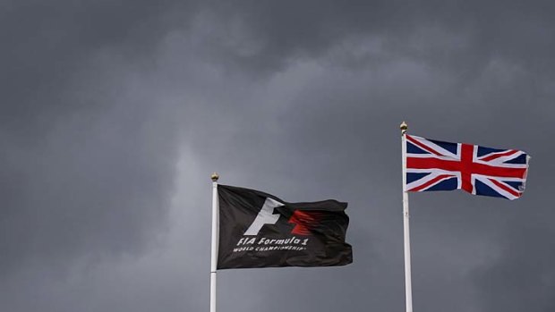 Rainy season ... clouds gather over Silverstone before Sunday's Formula 1 British Grand Prix.