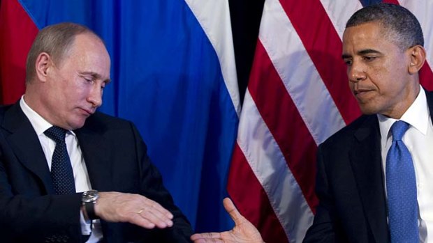Reluctant allies: Vladimir Putin and Barack Obama.