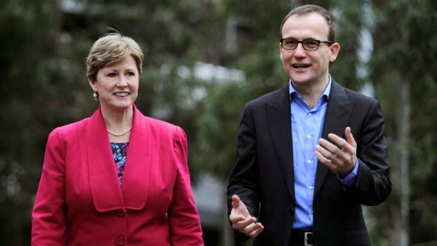 Australian Greens Leader Senator Christine Milne and Deputy Greens Leader Adam Bandt.