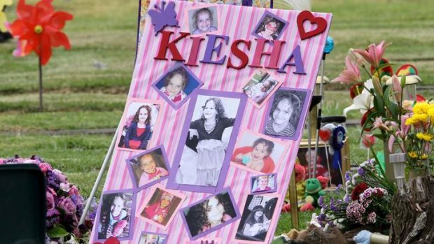 A memorial for Kiesha Abrahams in Minchinbury, Western Sydney.