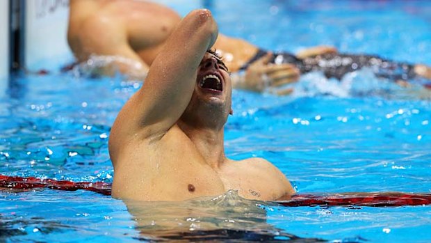 Overjoyed ... Christian Sprenger reacts after winning silver.