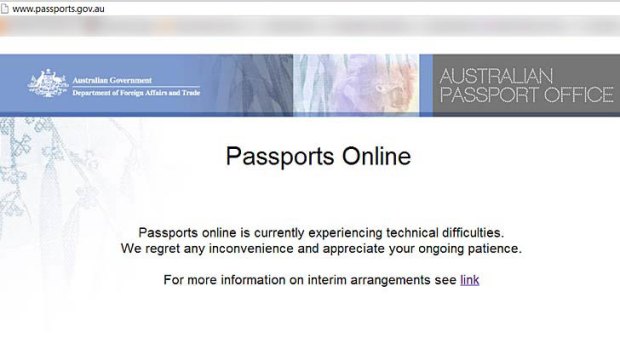 The Australian passports.gov.au website remains offline.