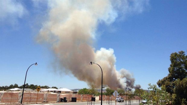 The fire is burning near homes on Sawpit Road, Bullsbrook.