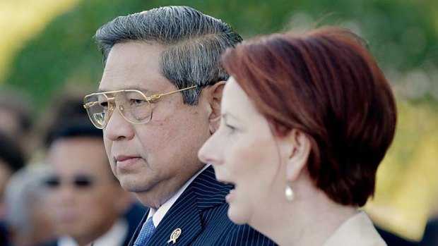 Much to discuss: Indonesian President Susilo Bambang Yudhoyono and Australian Prime Minister Julia Gillard.