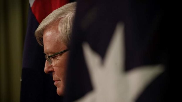 Prime Minister Kevin Rudd during a press conference.