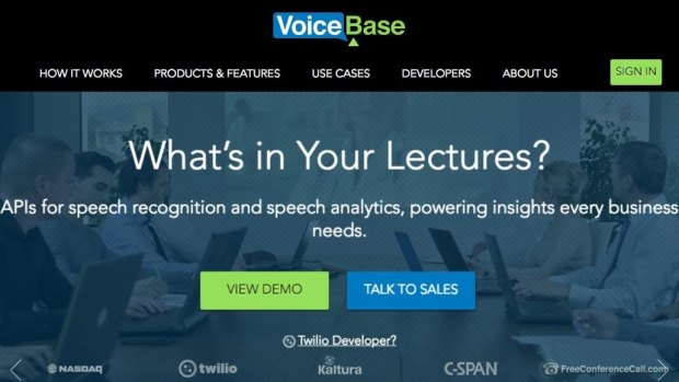 VoiceBase produces one slab of text rather than distinguishing between speakers.