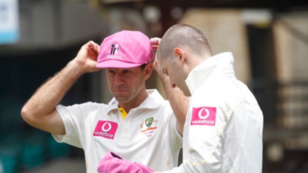 Ricky Ponting and Michael Clarke train at the SCG.