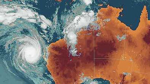 Cyclone Bianca swirls off the north-west coast of WA.