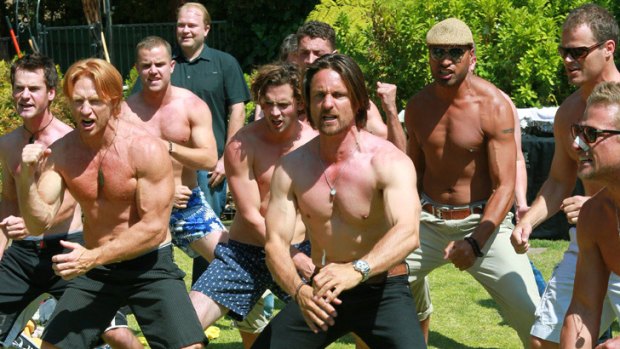 Charity worker ... Martin Henderson does the haka for the Rise Up Christchurch telethon.